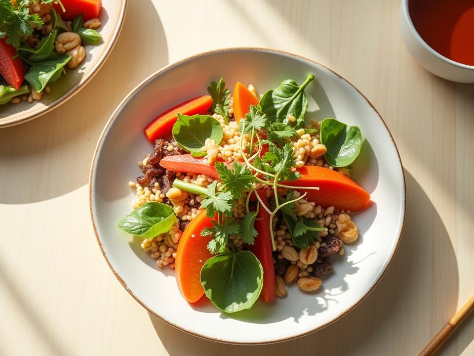 정갈하게 차려진 웰니스 프로그램의 건강식